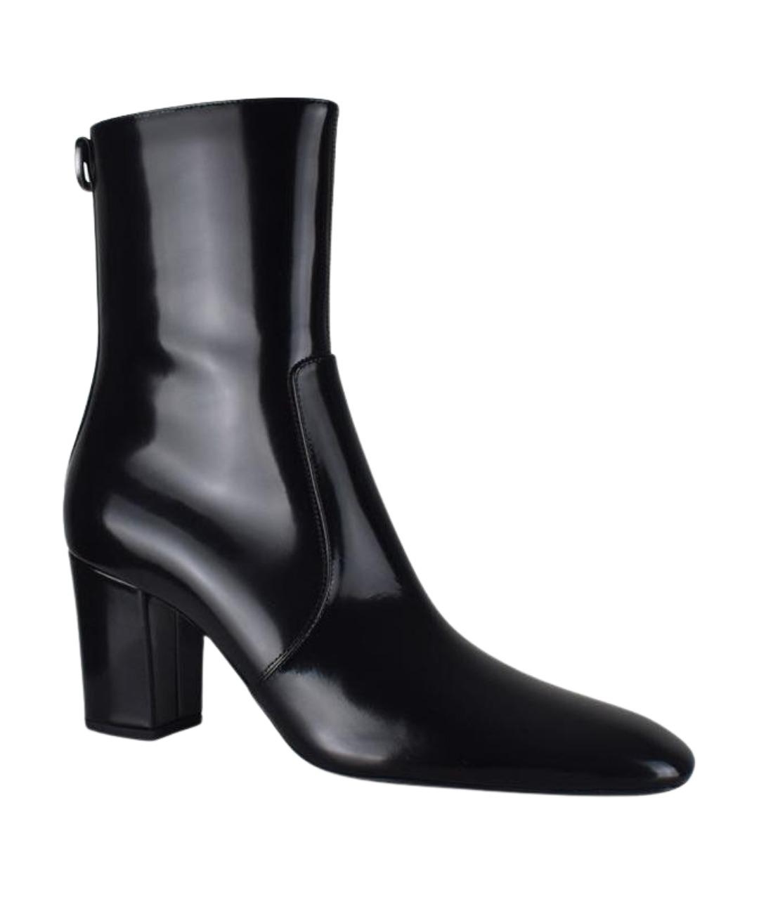 SAINT LAURENT Черные кожаные ботильоны, фото 1