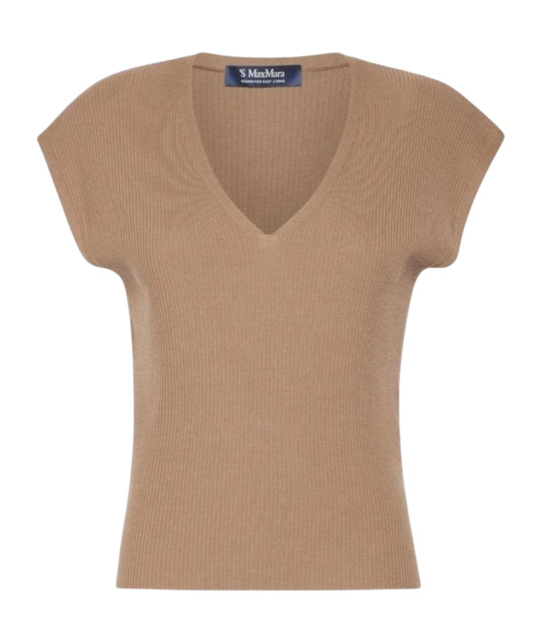 'S MAX MARA Бежевая шерстяная жилетка, фото 1