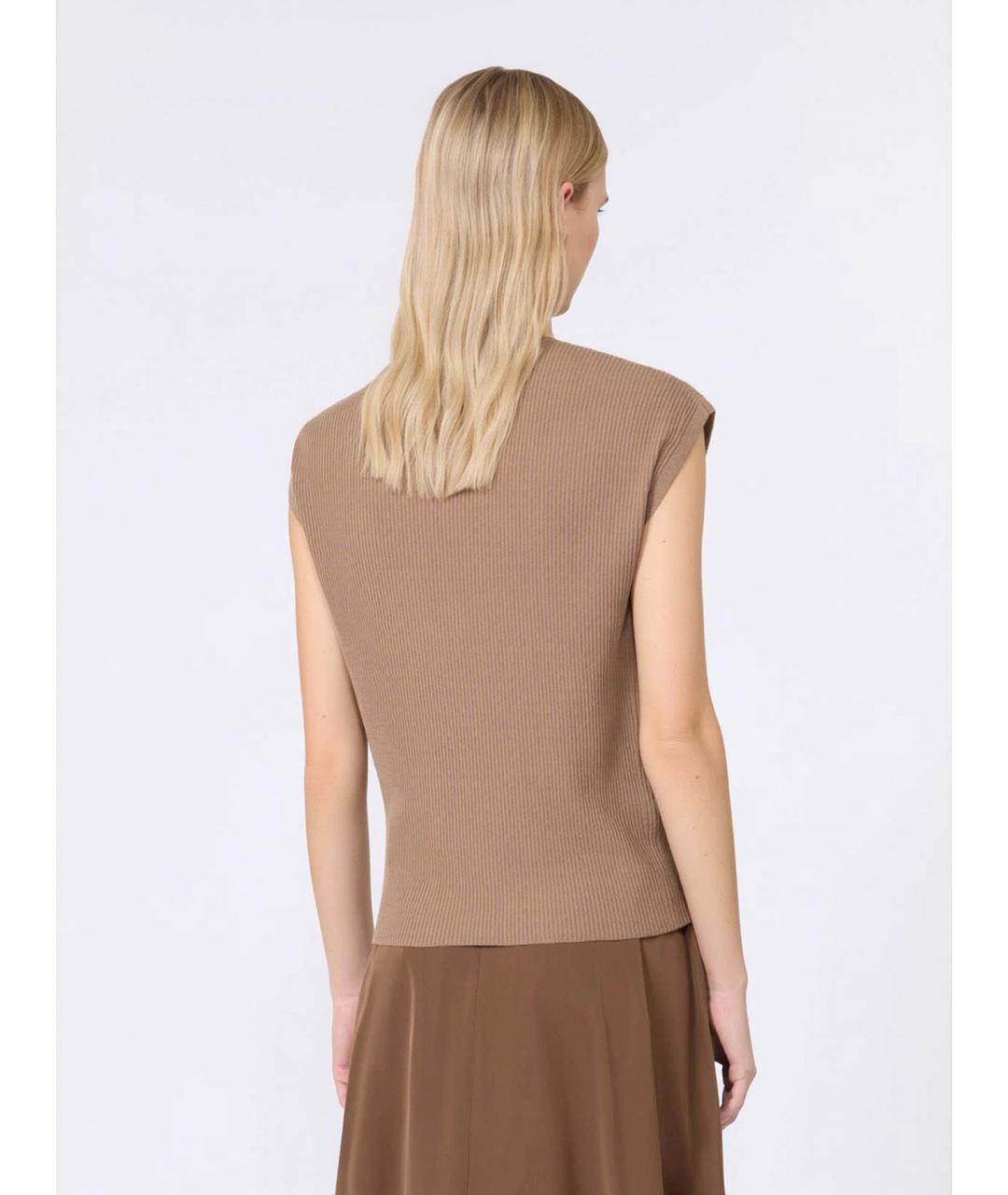'S MAX MARA Бежевая шерстяная жилетка, фото 4