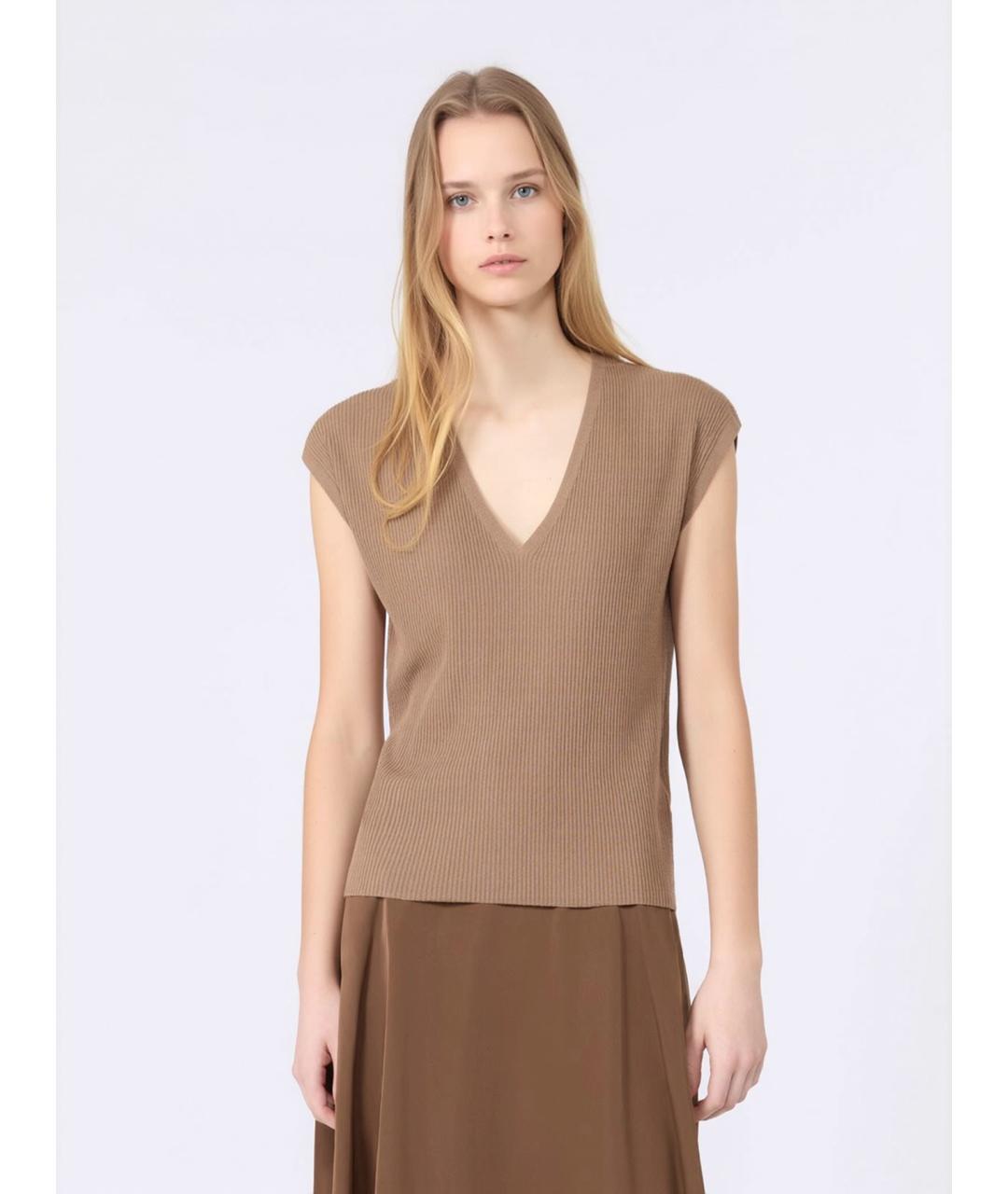 'S MAX MARA Бежевая шерстяная жилетка, фото 3