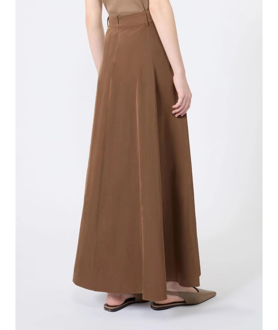 'S MAX MARA Коричневая полиэстеровая юбка макси, фото 4