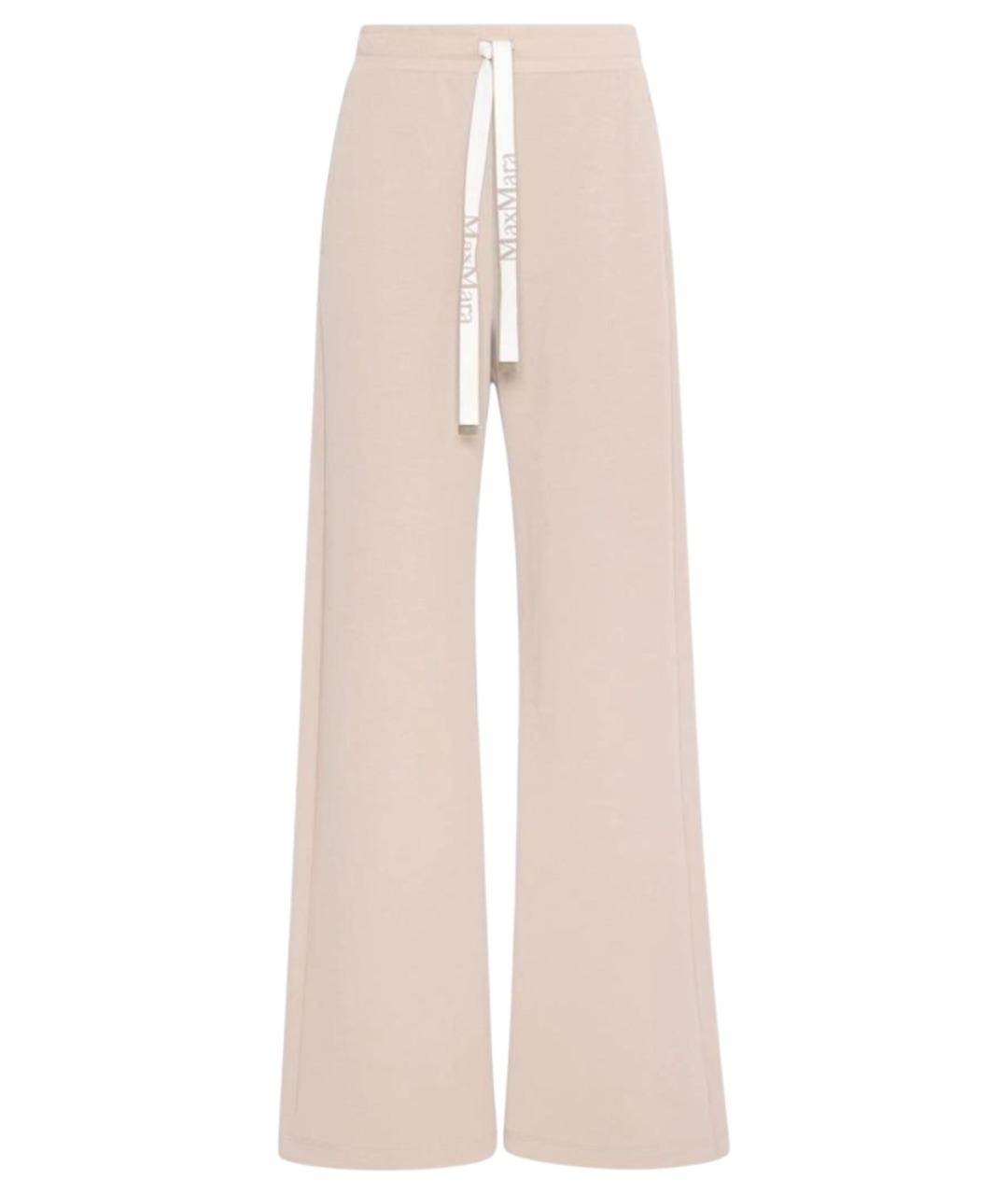 'S MAX MARA Бежевые хлопковые прямые брюки, фото 1