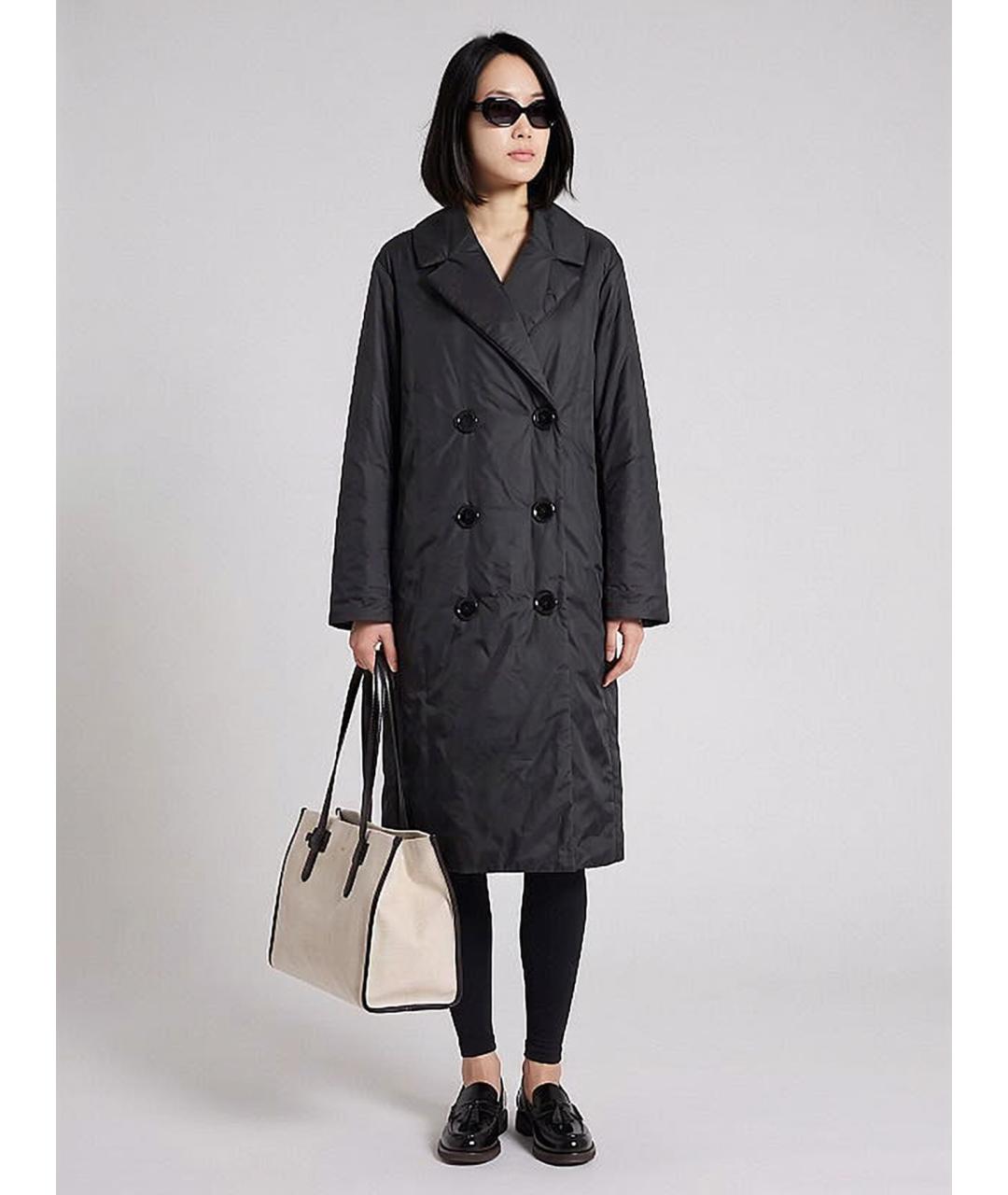 'S MAX MARA Черное полиэстеровое пальто, фото 2