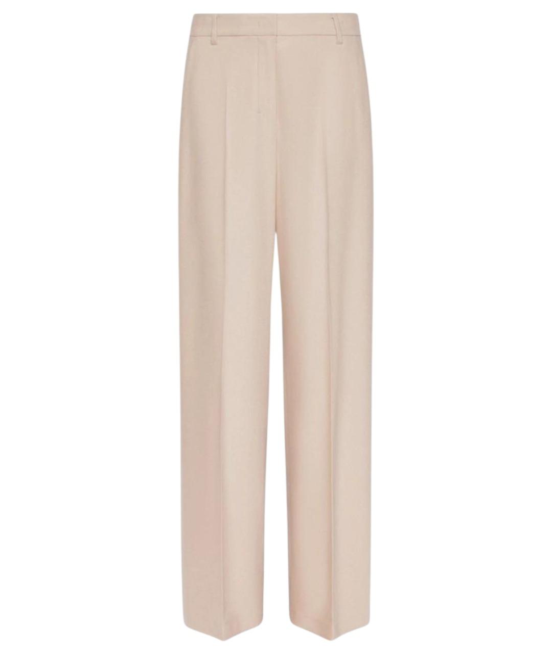 'S MAX MARA Бежевые шерстяные прямые брюки, фото 1