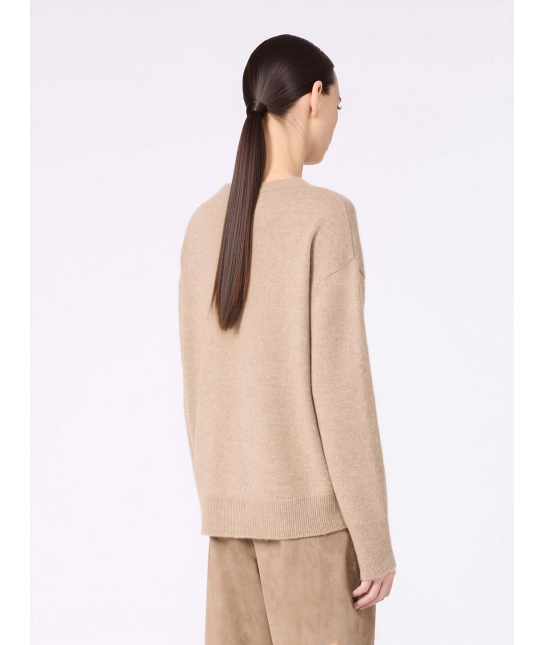 'S MAX MARA Бежевый кашемировый джемпер / свитер, фото 4