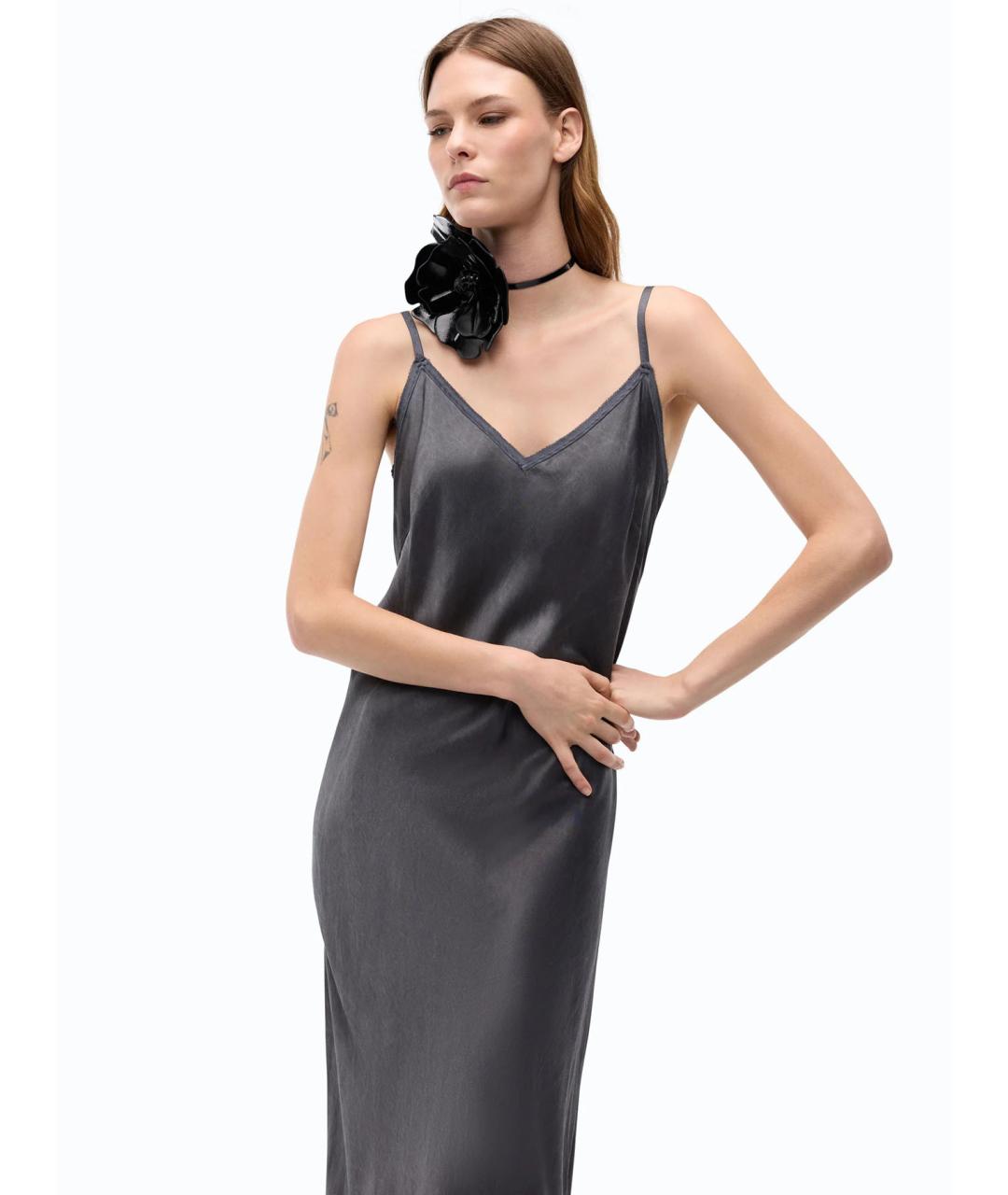PINKO Черное вискозное повседневное платье, фото 3