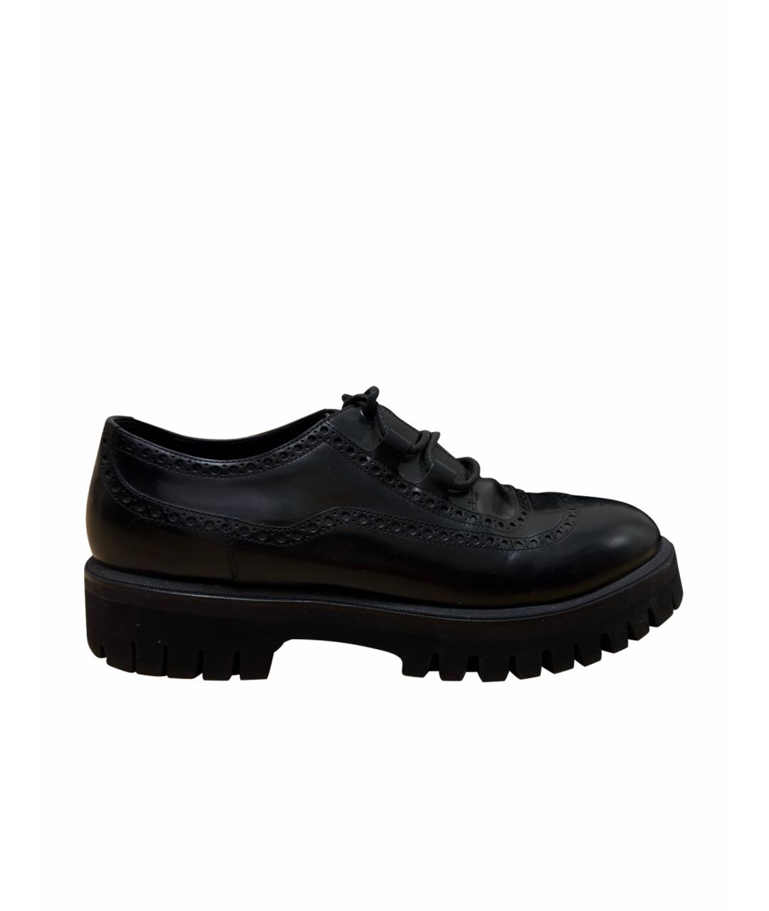 DOLCE&GABBANA Черные кожаные лоферы, фото 1