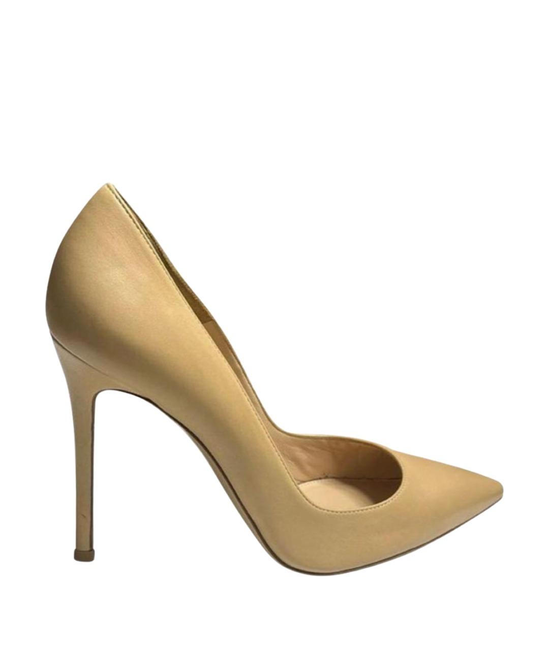 GIANVITO ROSSI Бежевые кожаные туфли, фото 1