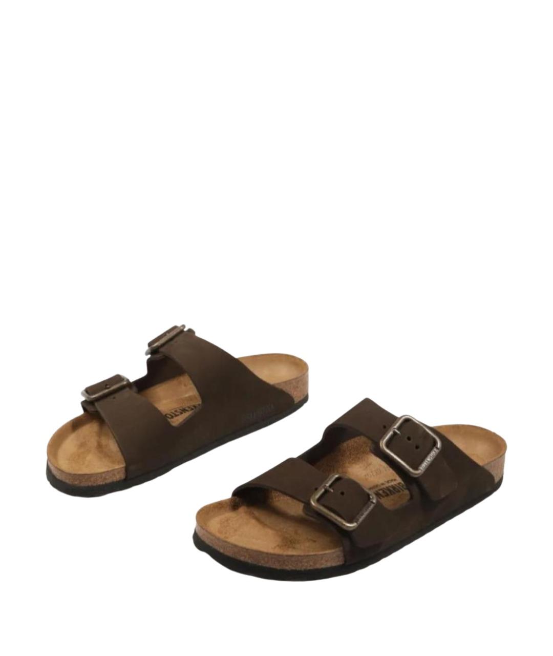 BIRKENSTOCK Коричневые замшевые сандалии, фото 3
