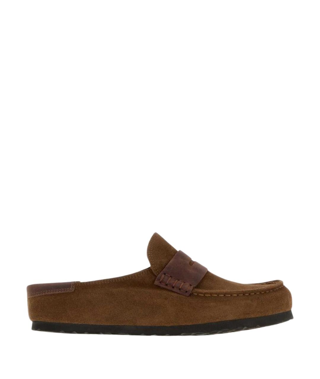 BIRKENSTOCK Коричневые замшевые мюли, фото 1