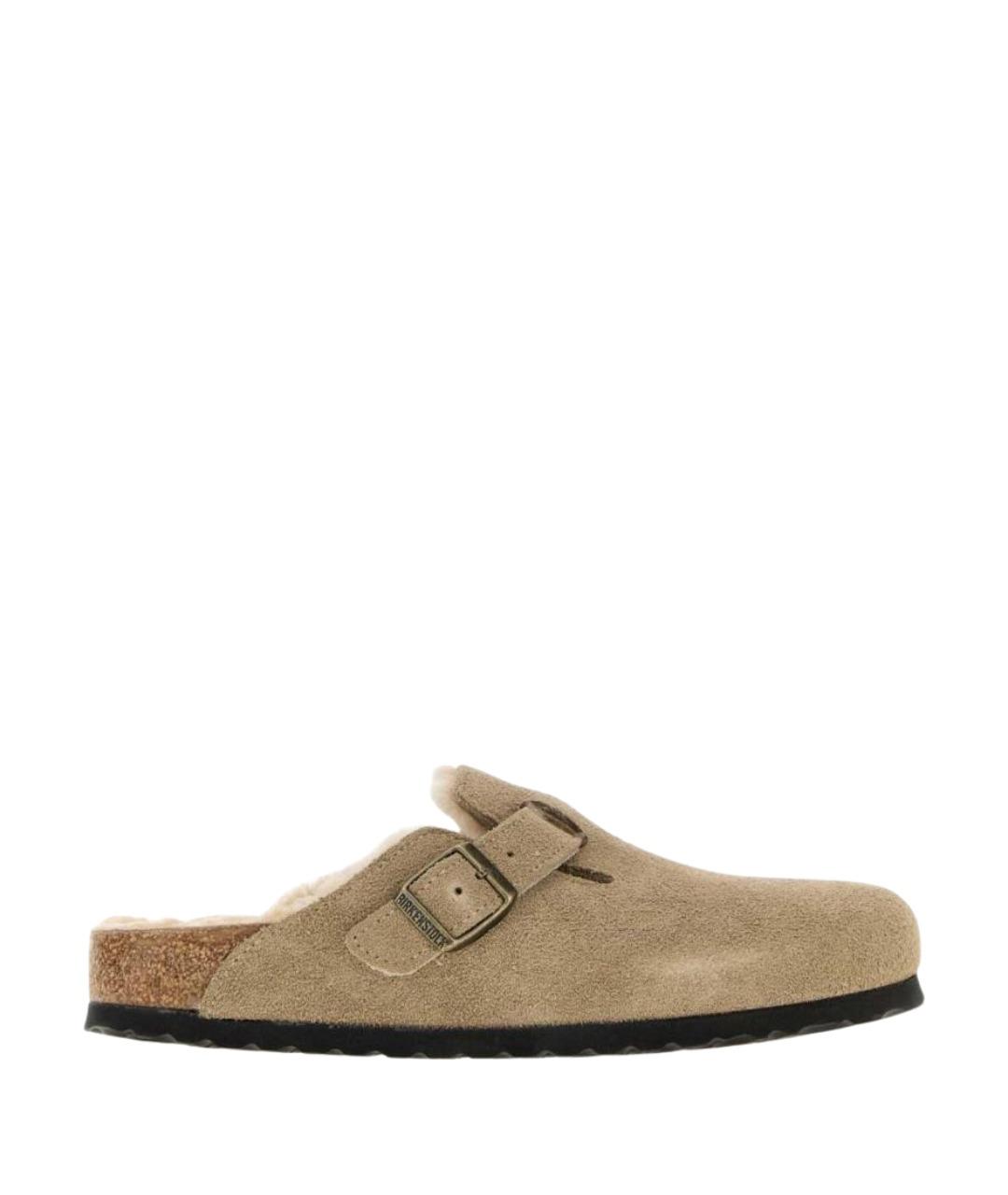 BIRKENSTOCK Бежевые замшевые мюли, фото 1