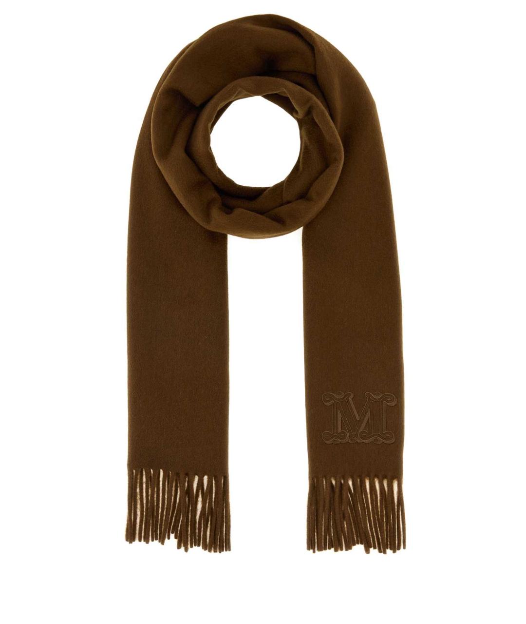 MAX MARA Коричневый кашемировый шарф, фото 1