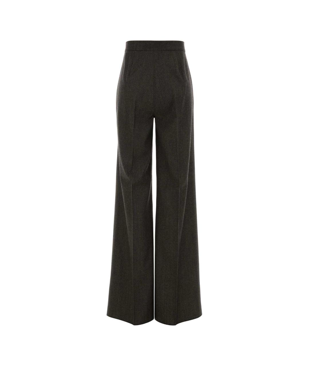 MAX MARA Коричневые шерстяные прямые брюки, фото 2
