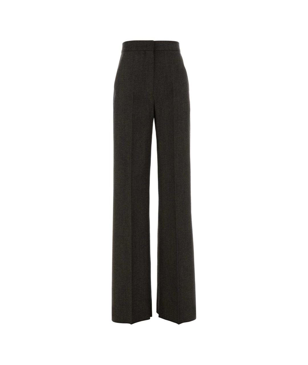 MAX MARA Коричневые шерстяные прямые брюки, фото 1