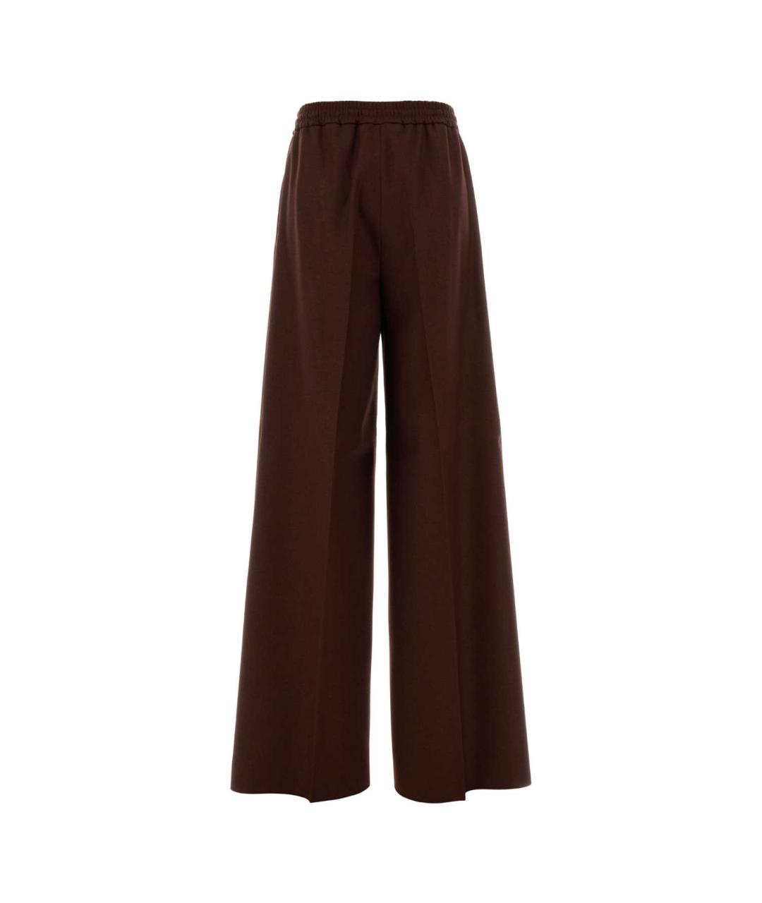 MAX MARA Коричневые шерстяные прямые брюки, фото 2