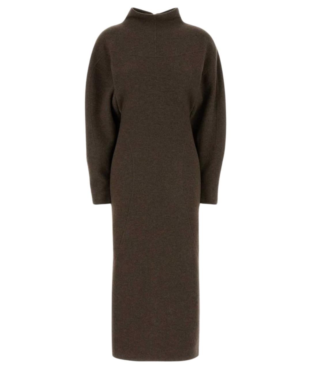 MAX MARA Коричневое шерстяное повседневное платье, фото 1