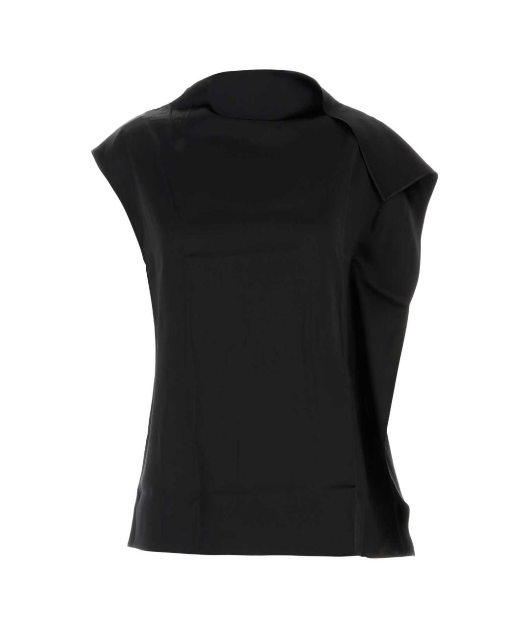 SPORTMAX Черная шелковая футболка, фото 1