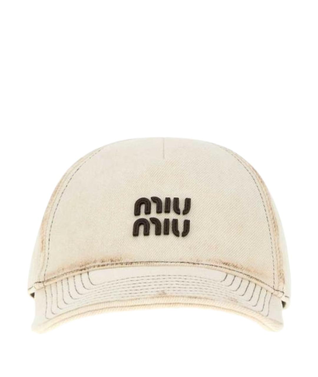 MIU MIU Белая хлопковая кепка, фото 1