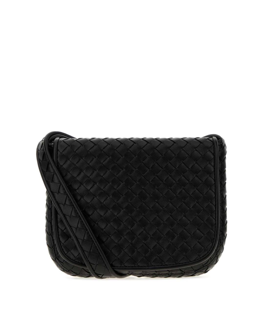 BOTTEGA VENETA Черная кожаная сумка на плечо, фото 3