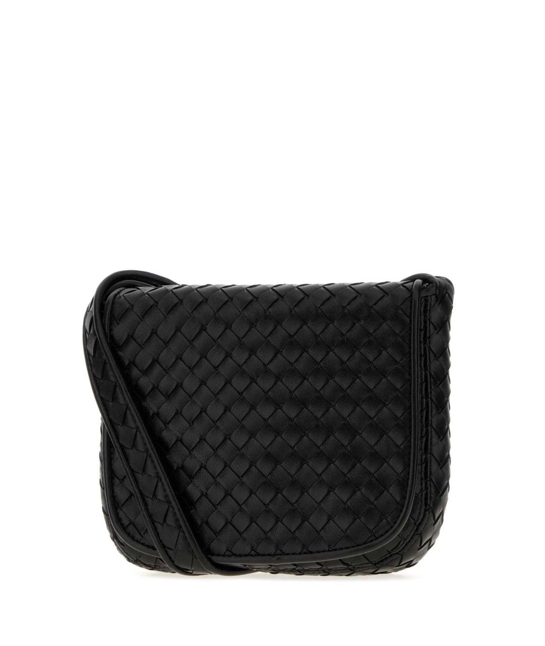 BOTTEGA VENETA Черная кожаная сумка на плечо, фото 2