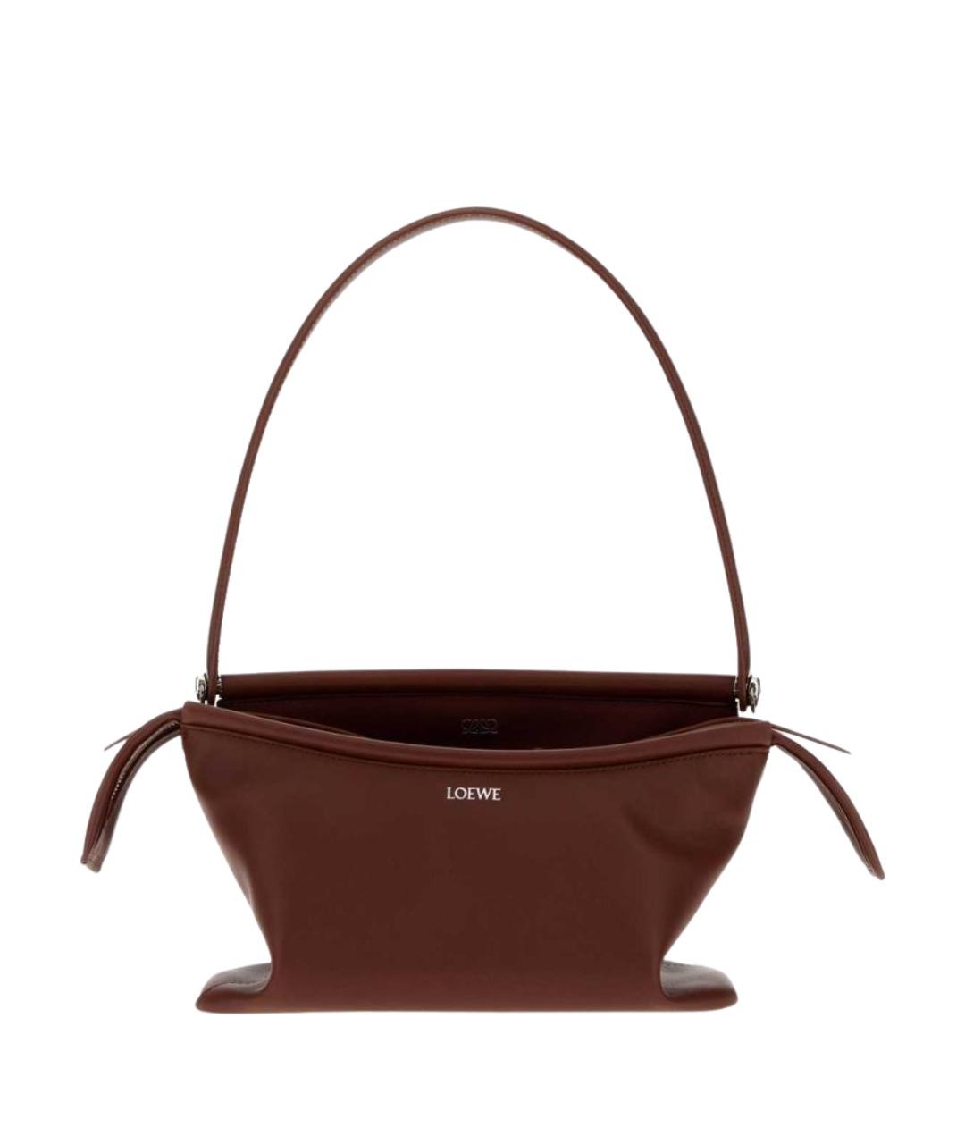 LOEWE Коричневая кожаная сумка через плечо, фото 1