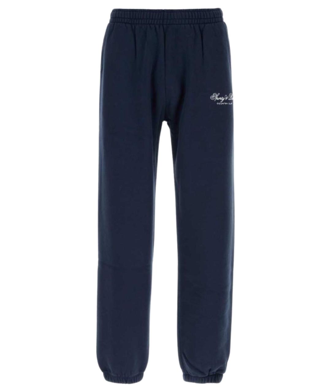 SPORTY AND RICH Синие хлопковые повседневные брюки, фото 1