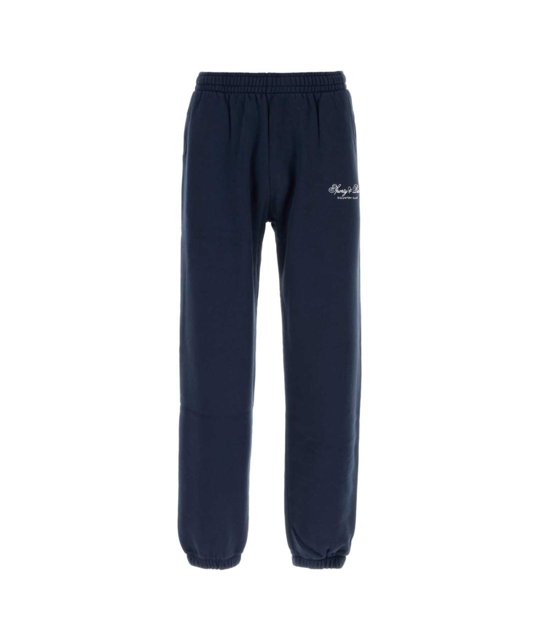 SPORTY AND RICH Синие хлопковые повседневные брюки, фото 3