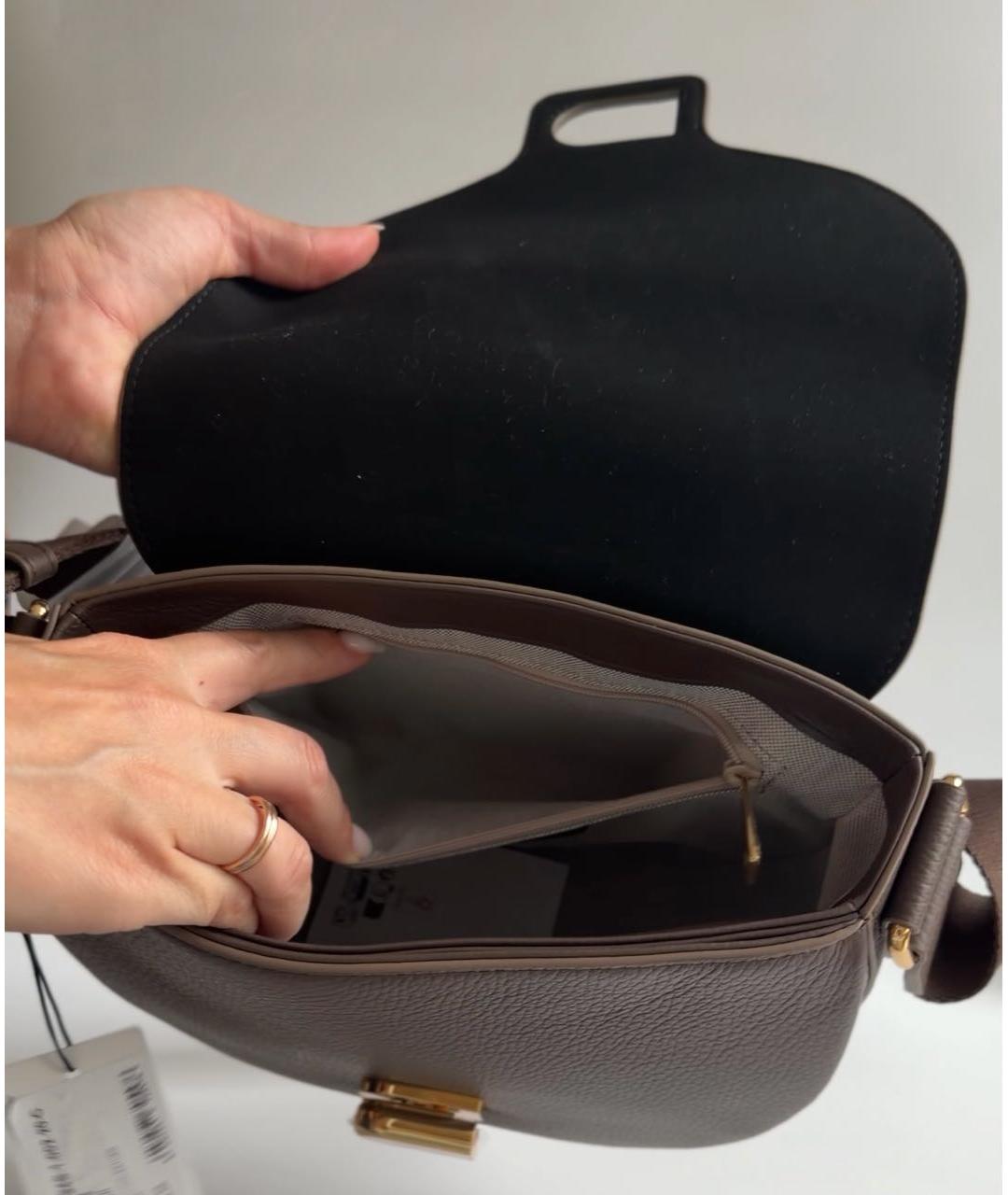 FURLA Коричневая кожаная сумка через плечо, фото 4