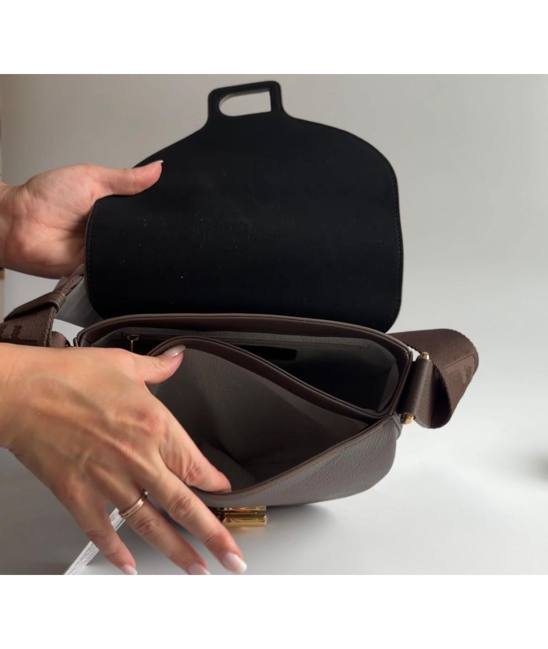 FURLA Коричневая кожаная сумка через плечо, фото 3