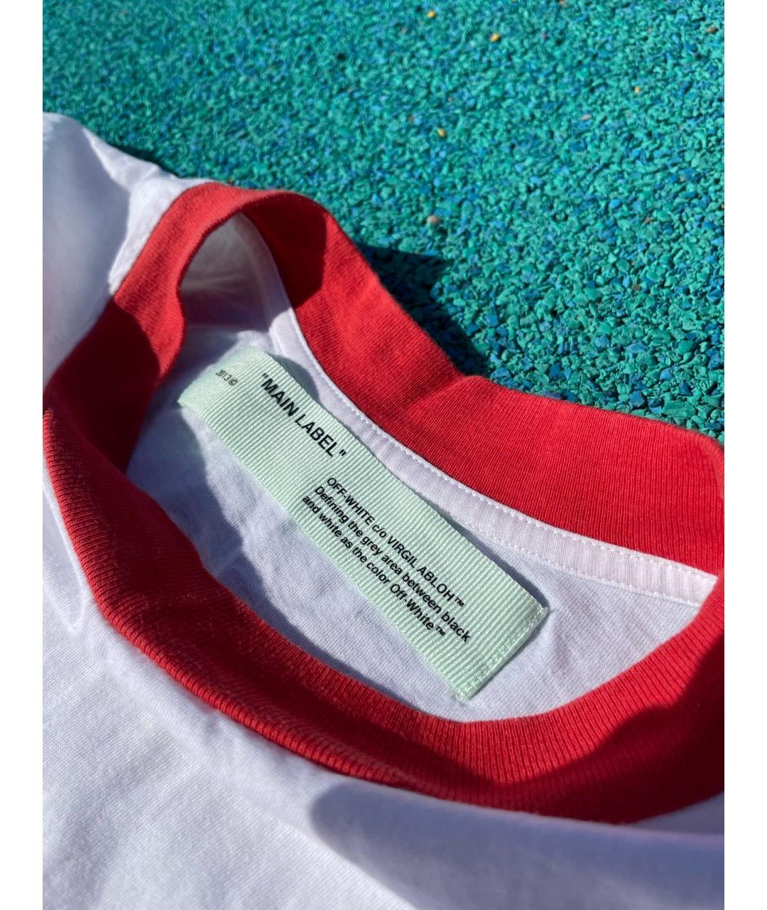 OFF-WHITE Белая хлопковая футболка, фото 5