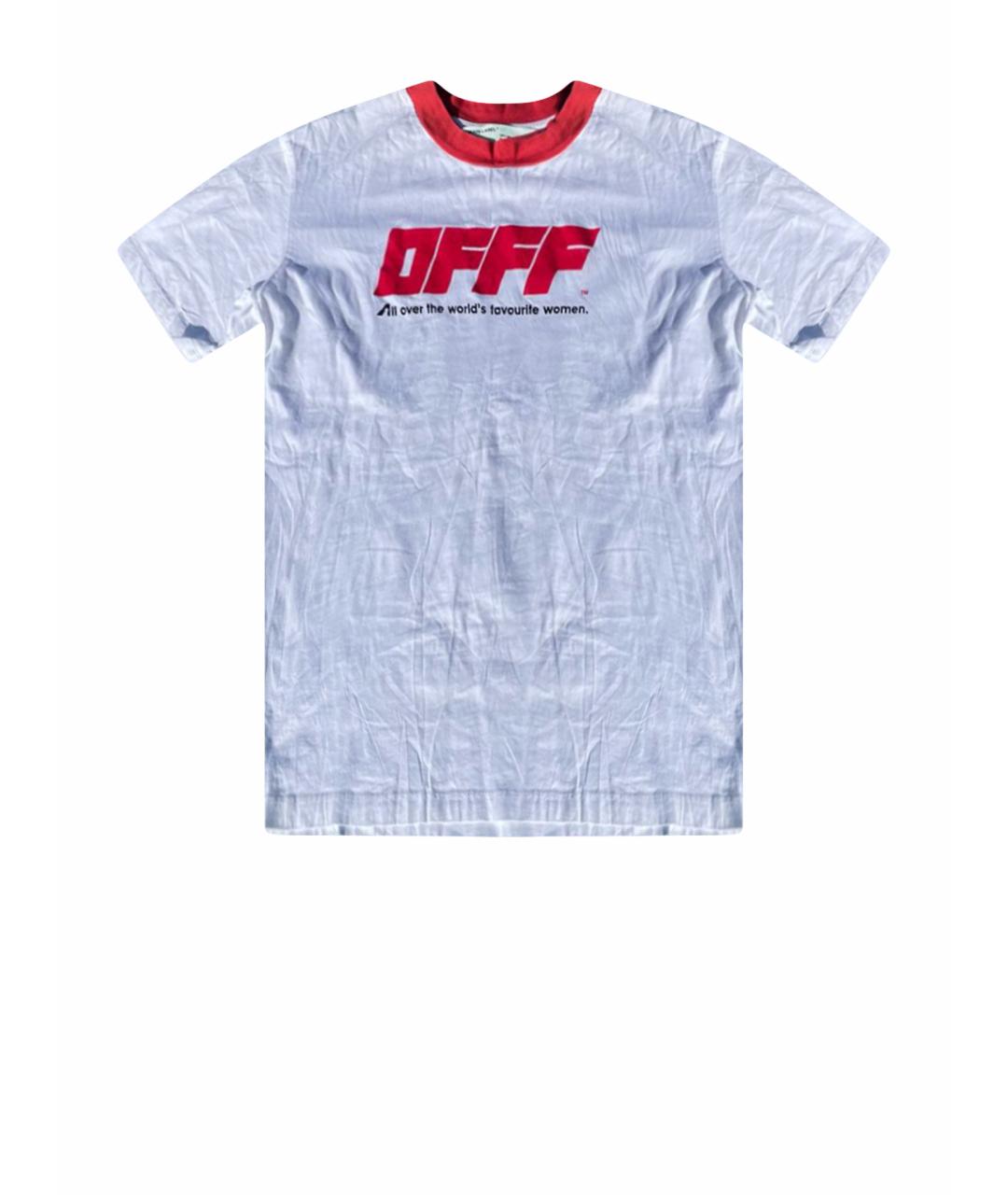 OFF-WHITE Белая хлопковая футболка, фото 1