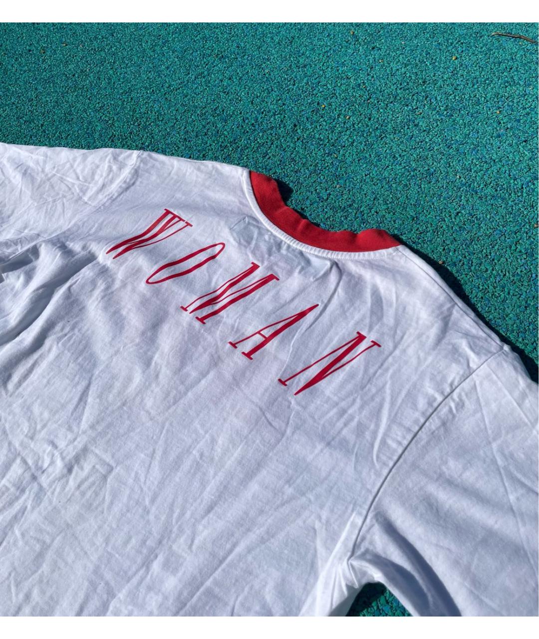 OFF-WHITE Белая хлопковая футболка, фото 4