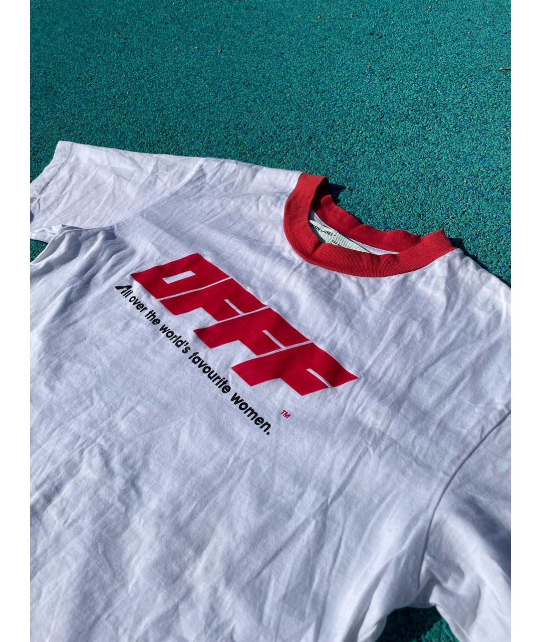OFF-WHITE Белая хлопковая футболка, фото 3