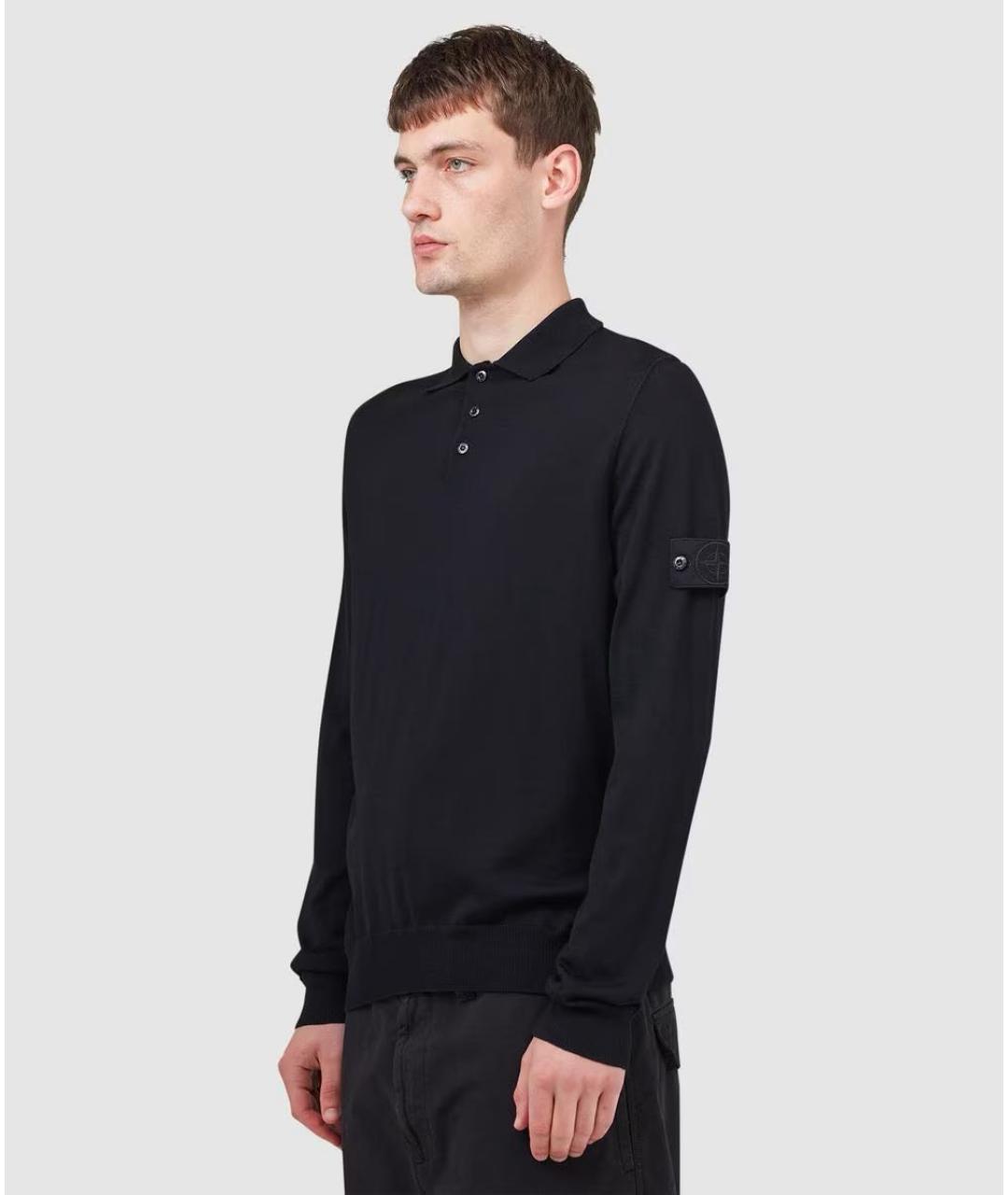 STONE ISLAND Черный шерстяной джемпер / свитер, фото 5