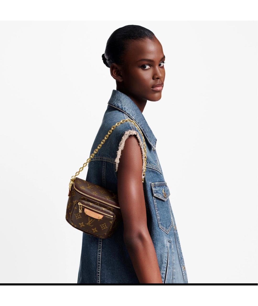 LOUIS VUITTON Коричневая сумка через плечо из канвы, фото 7