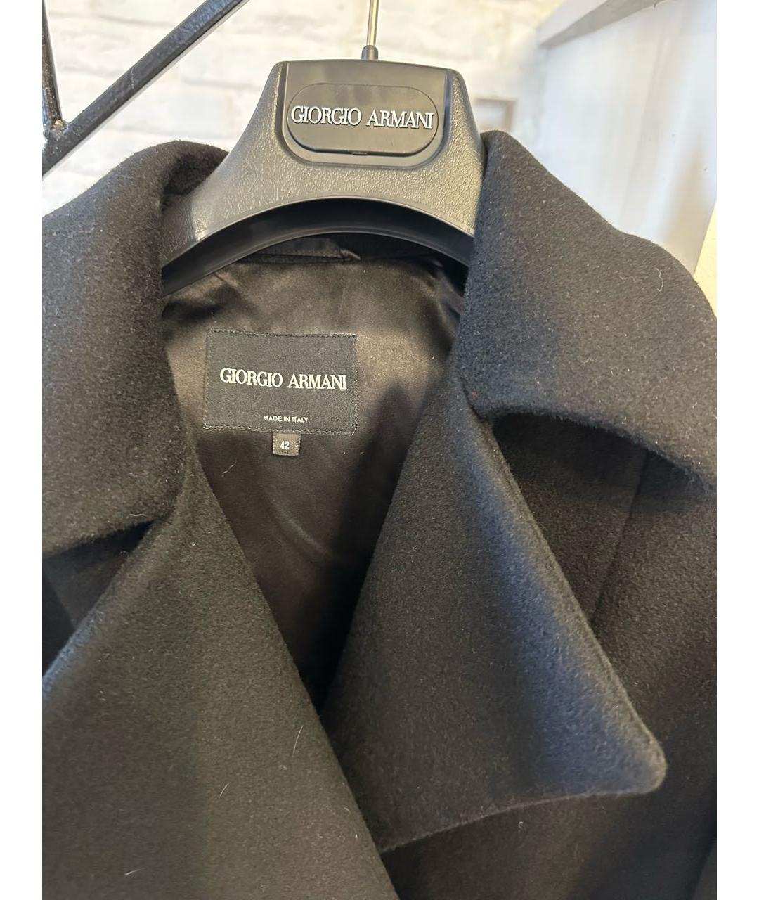GIORGIO ARMANI Черное кашемировое пальто, фото 3