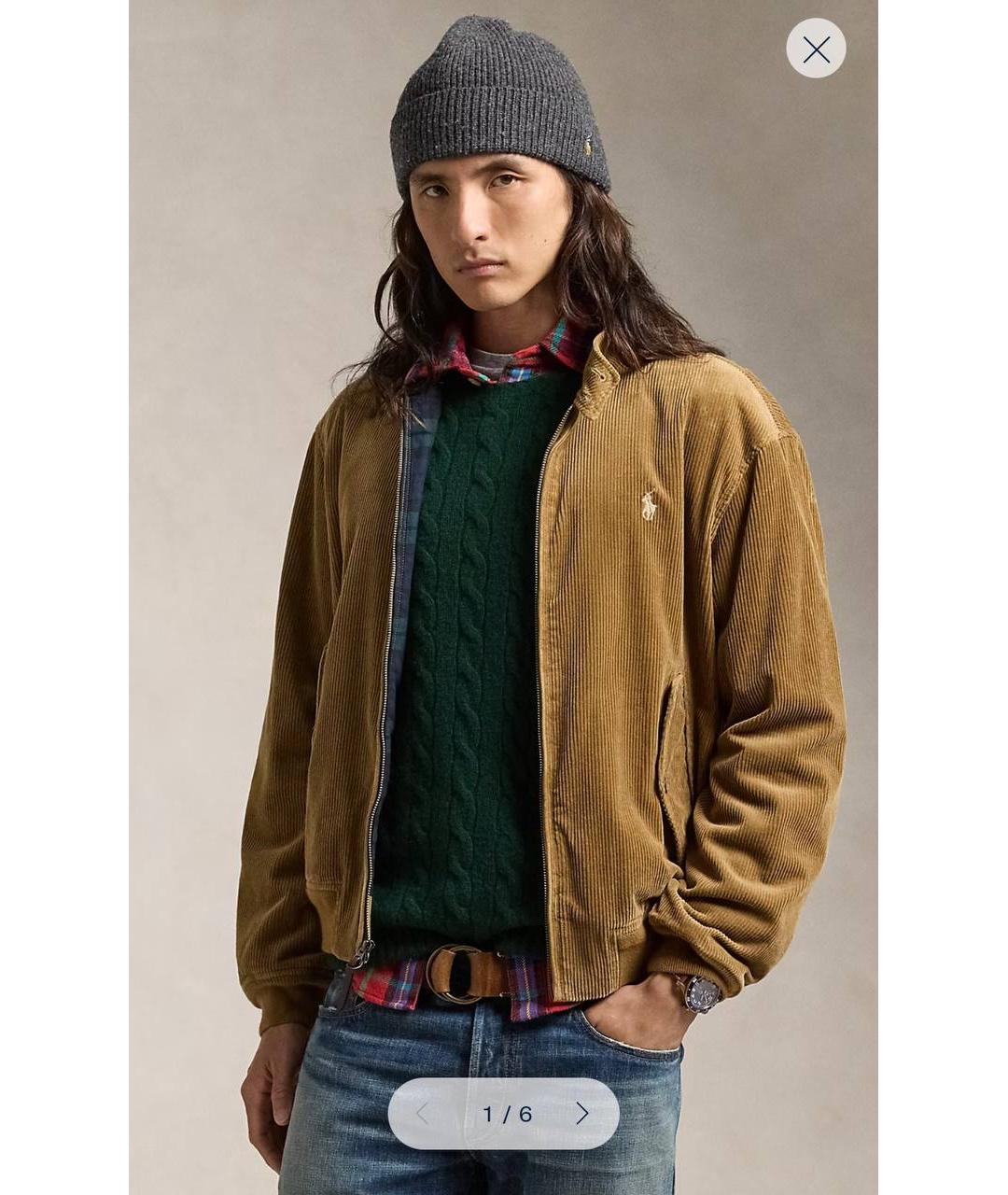 POLO RALPH LAUREN Коричневая хлопковая куртка, фото 6