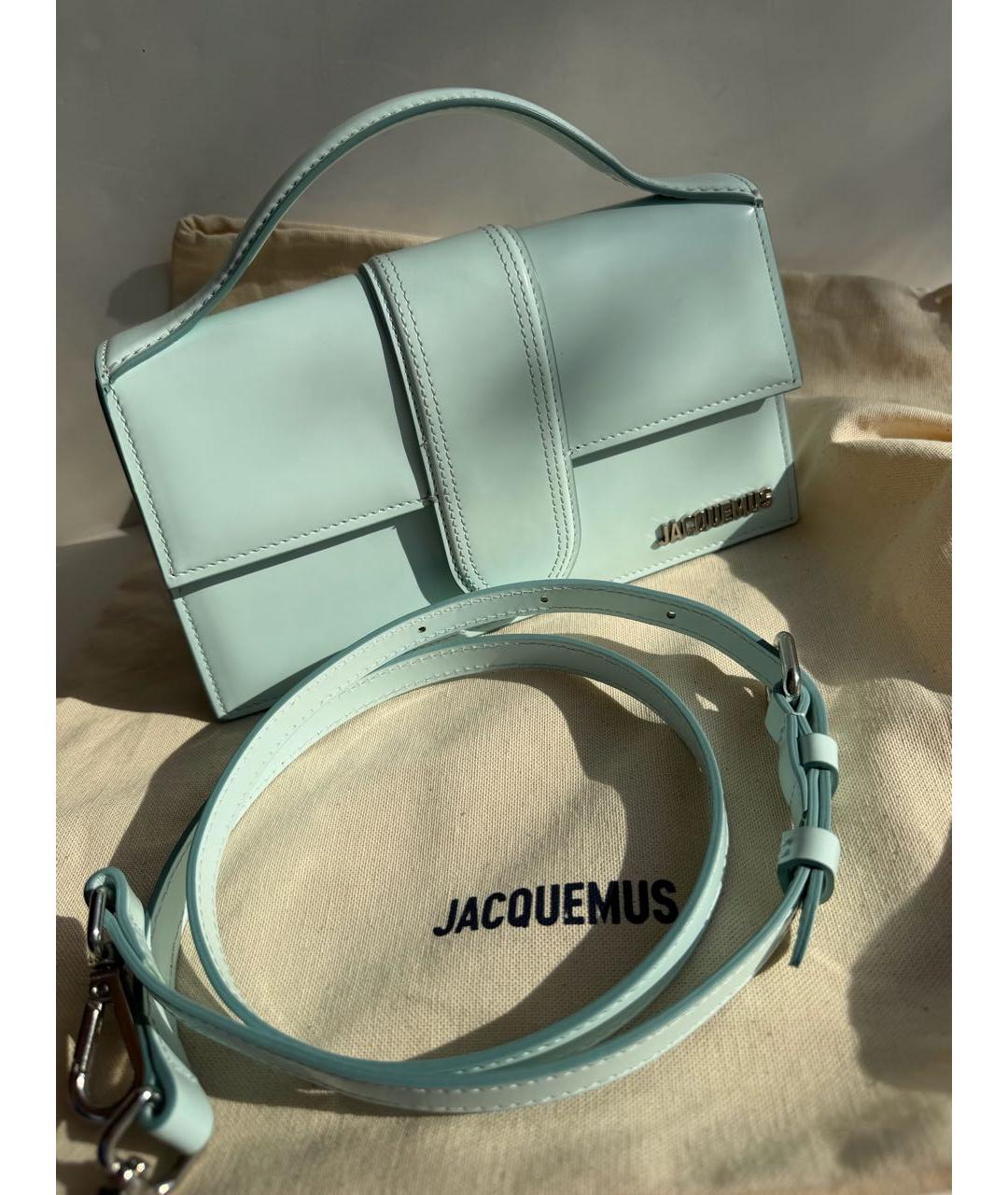 JACQUEMUS Голубая кожаная сумка через плечо, фото 4