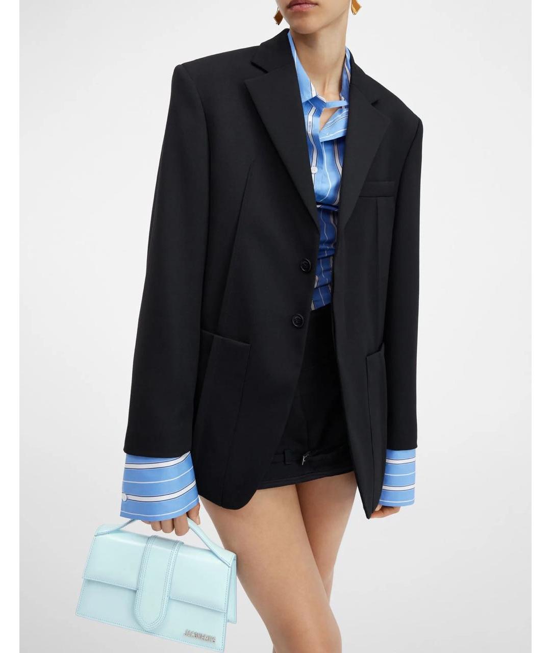JACQUEMUS Голубая кожаная сумка через плечо, фото 3