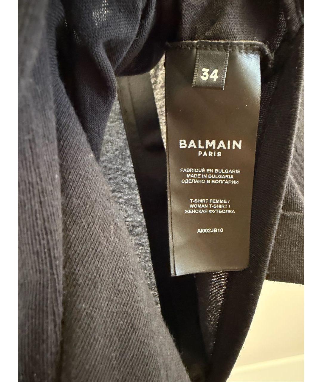 BALMAIN Черная футболка, фото 4