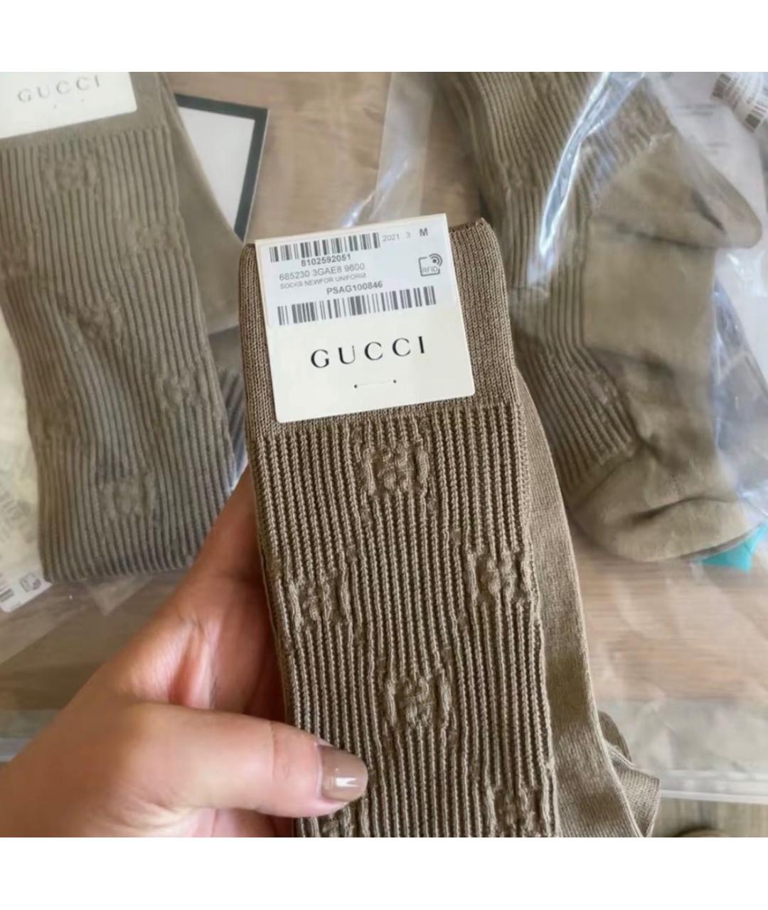 GUCCI Бежевые носки, чулки и колготы, фото 2