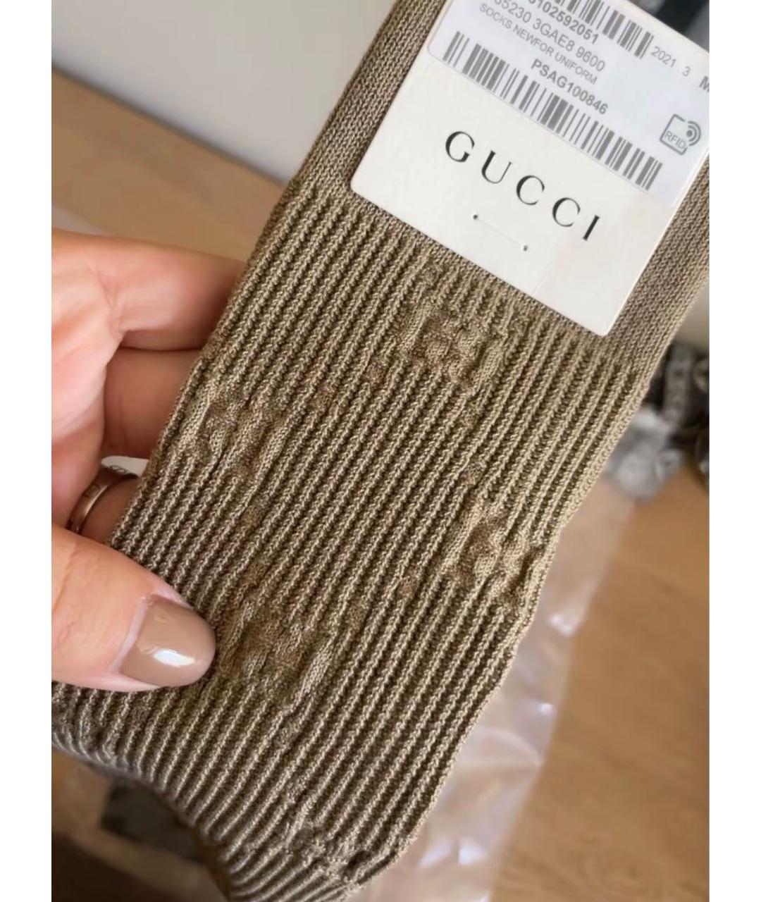 GUCCI Бежевые носки, чулки и колготы, фото 3