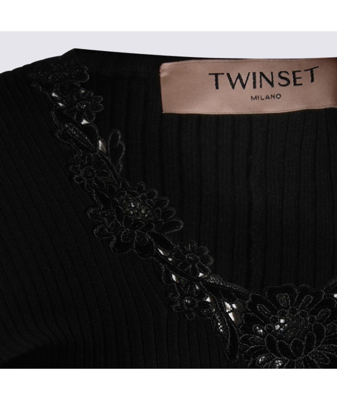 TWIN-SET Черное платье, фото 3