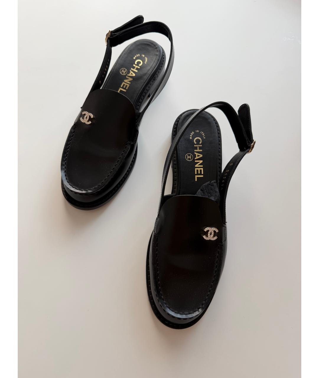 CHANEL Черные кожаные лоферы, фото 2