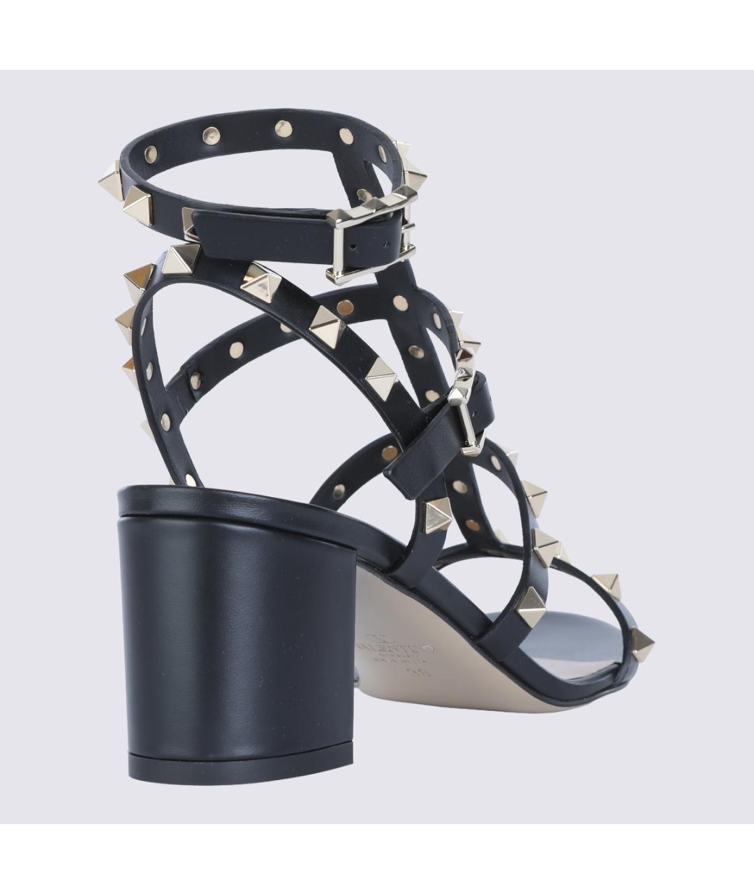 VALENTINO Черные кожаные босоножки, фото 3