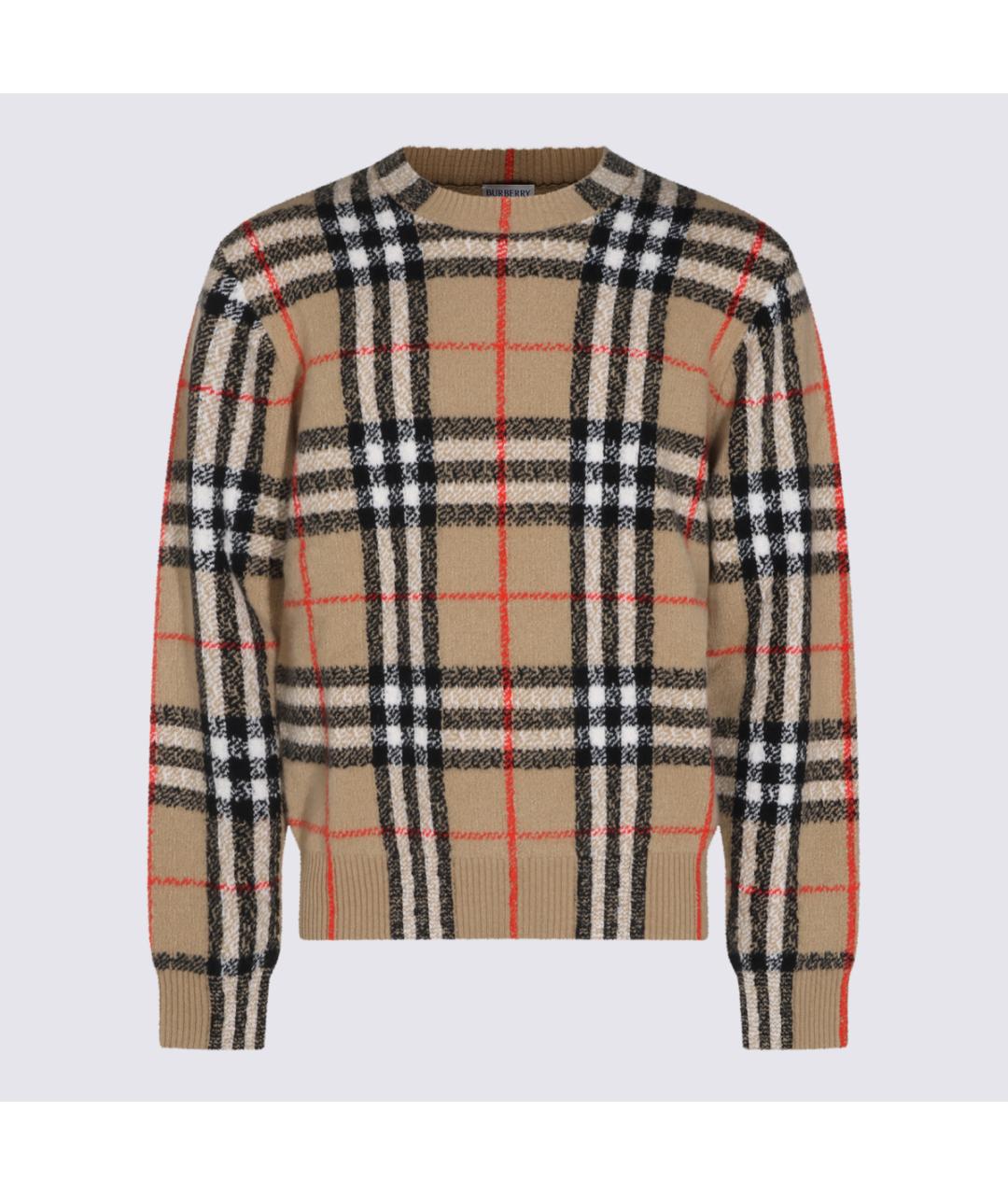 BURBERRY Бежевый шерстяной джемпер / свитер, фото 4