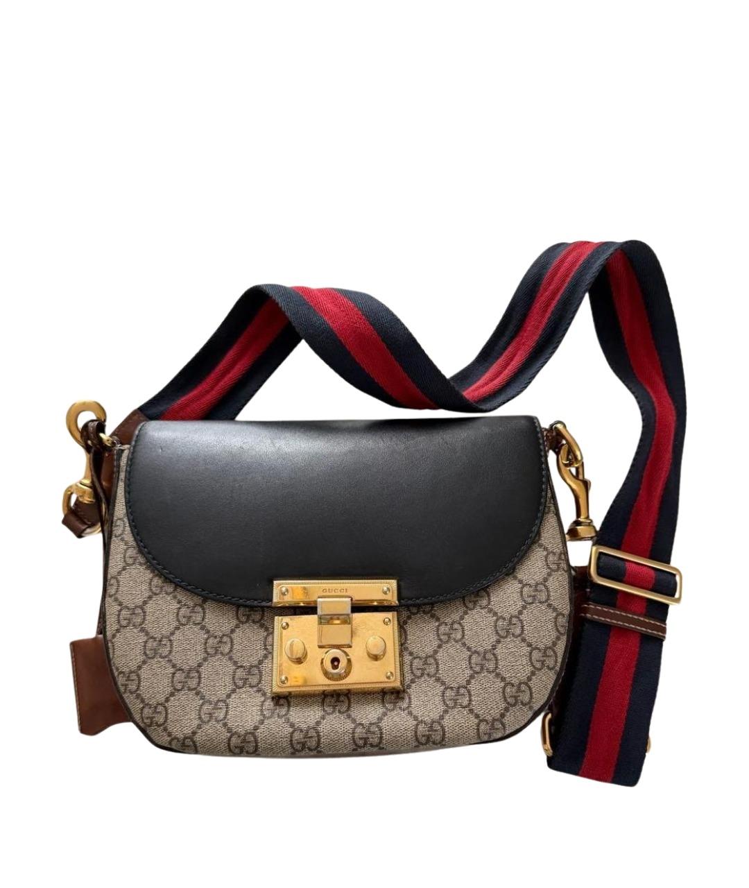 GUCCI Коричневая кожаная сумка через плечо, фото 1