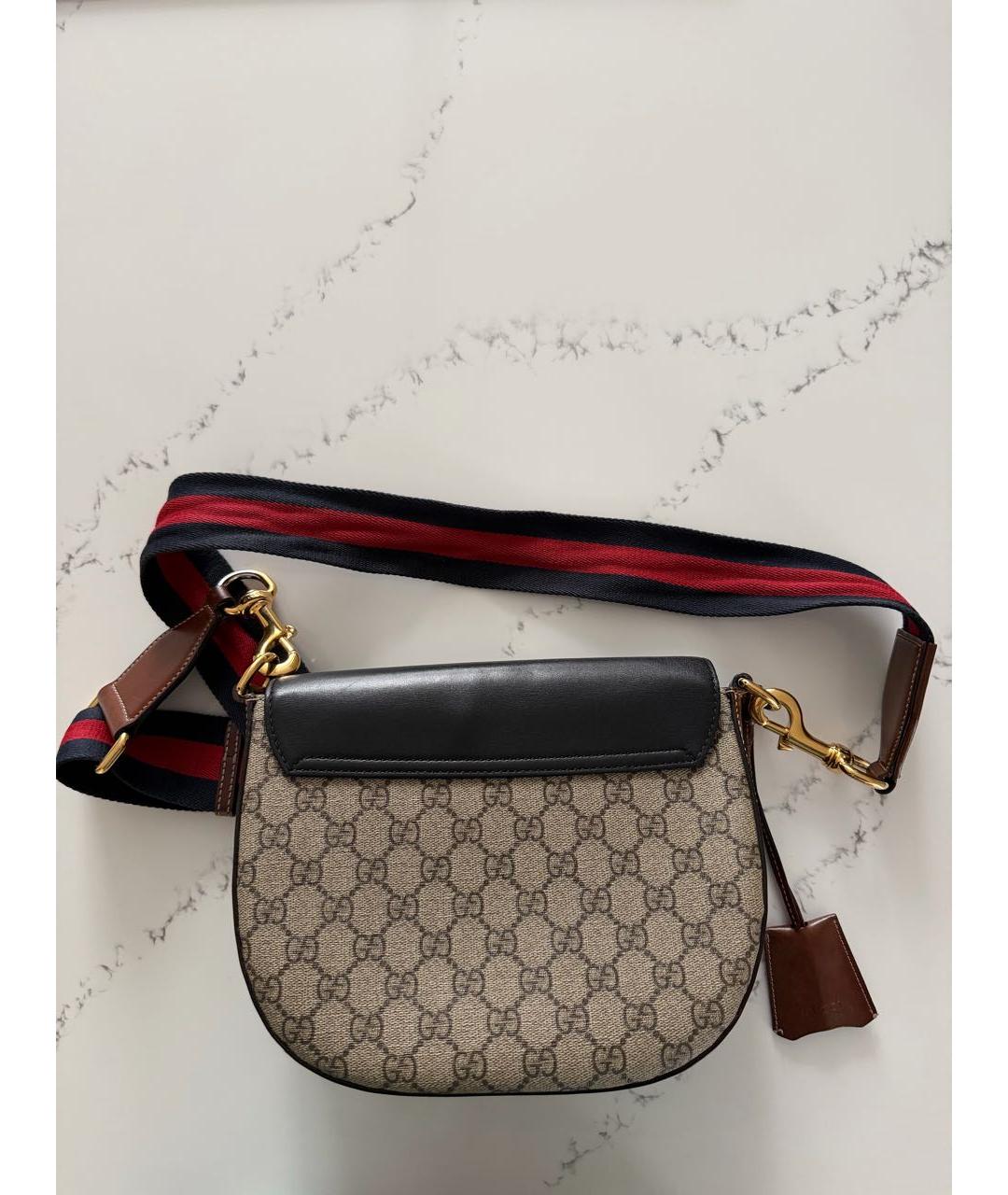 GUCCI Коричневая кожаная сумка через плечо, фото 3