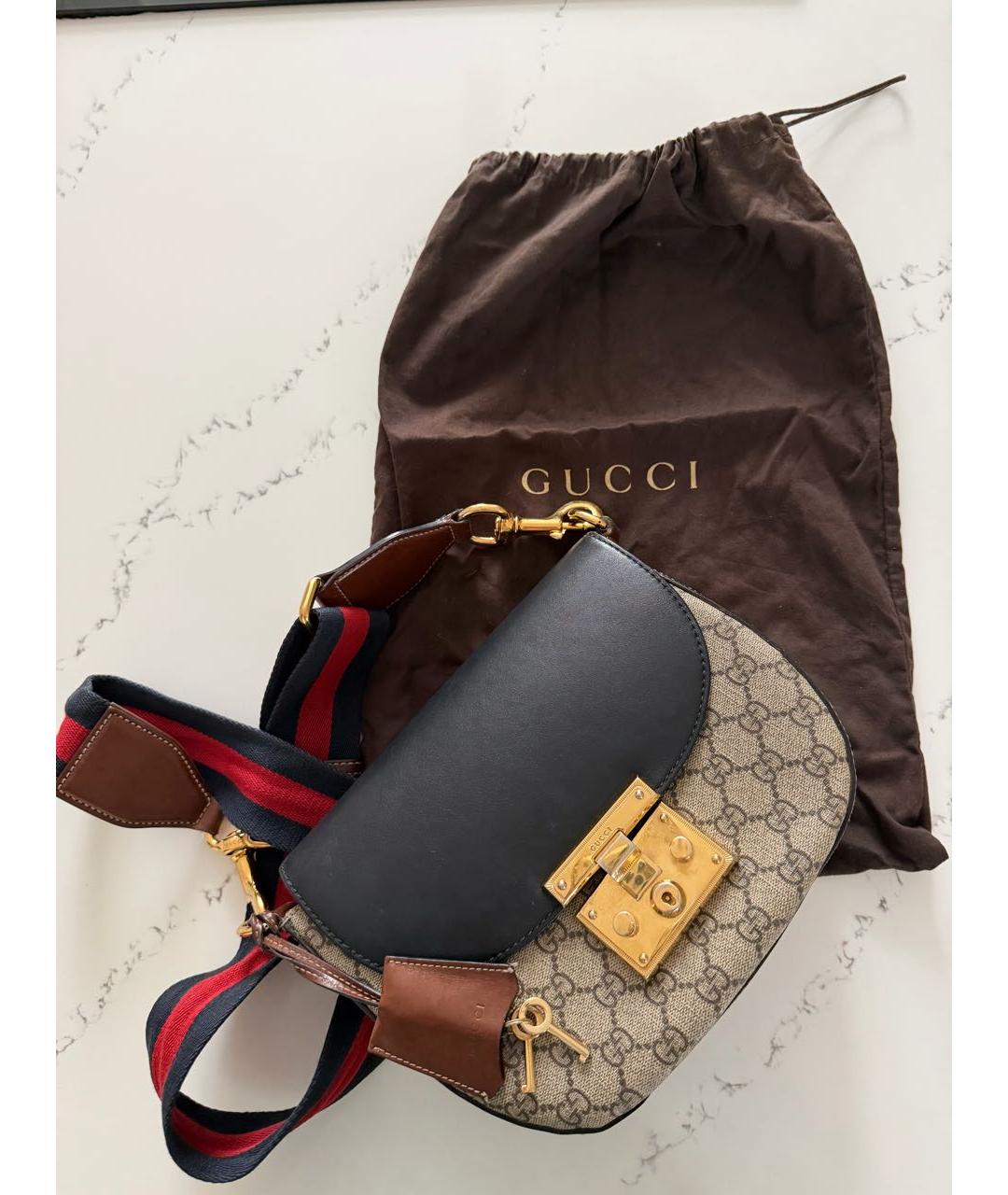 GUCCI Коричневая кожаная сумка через плечо, фото 2