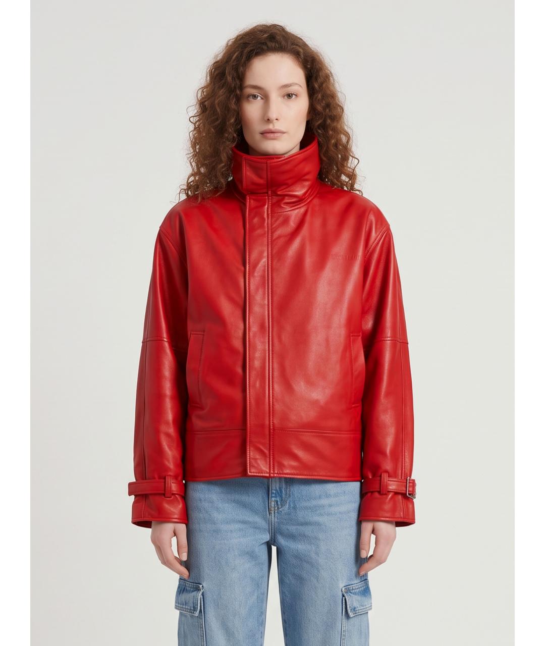 BALENCIAGA Красная кожаная куртка, фото 2